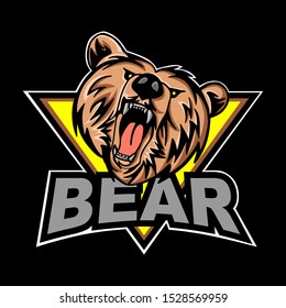 Bear mascot logo design vector with modern illustration concept style for badge, emblem and tshirt printing. Angry bear illustration for sport and esport team