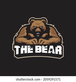 Bear mascot logo design vector with modern illustration concept style for badge, emblem and t shirt printing. Angry bear illustration.