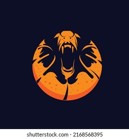 bear mascot logo design vector with modern illustration concept style for badge