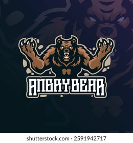 Bear mascot logo design vector with modern illustration concept style for badge, emblem and t shirt printing. Angry bear illustration for sport team.