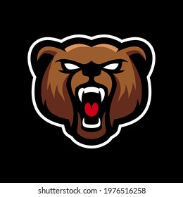 Bear Mascot Logo, Gaming Esport Design Template Inspiration, Vector Illustration
