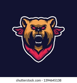 Bear Mascot logo head illustration