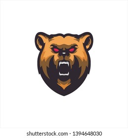 Bear Mascot logo head for logo team E sports