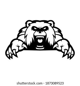 Versión de la silueta del logo de la mascota del oso. Logotipo de los osos en estilo deportivo, diseño de la ilustración del logotipo de la mascota vectorial