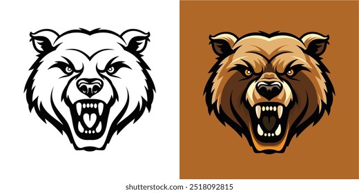 bear mascot logo, vector illustration