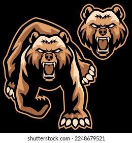 BEAR MASCOT WITH SEPARATE HEAD VECTOR
