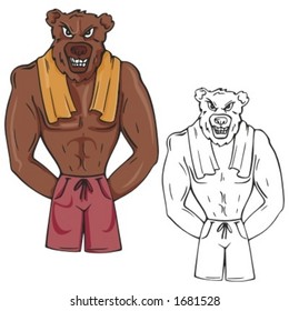 Bear Mascot for sport teams. Great for t-shirt designs, school mascot logo and any other design work. Ready for vinyl cutting.