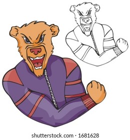 Bear Mascot for sport teams. Great for t-shirt designs, school mascot logo and any other design work. Ready for vinyl cutting.