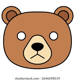 bear mask carnival party celebration birthday flat color vector illustration template design