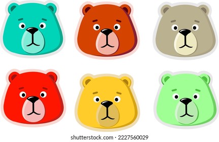 Bear mask cartoon.Vector clip art illustration. all in a separate layer.