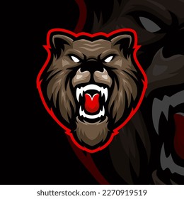Bear masscot logo illustration premium vector