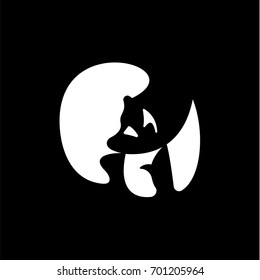 Bear in minimalism vector clip art of an animal