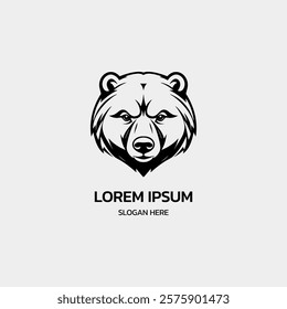 Bear Minimalist Logo Design Template