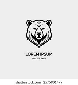 Bear Minimalist Logo Design Template