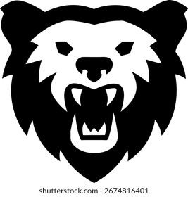 Bear minimalist and simple silhouette vector illustration, Bear silhouette line art