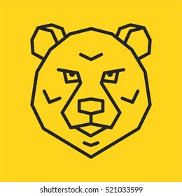 Bear Minimalistic Flat Line Outline Stroke Icon Pictogram Symbol Emblem