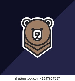 Bear minimalistic logotype illustration for your logo t shirt design etc.