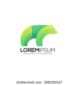Bear modern gradient colorful logo template