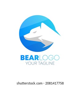 Icono de diseño del logotipo de degradado moderno del oso	
