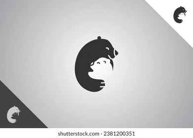 Bear modern logotype and symbol. Perfect logo for business related to animal, pet and veterinary. Isolated on background. Vector eps 10.