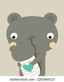 Bear mom with baby vector illustration