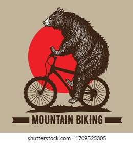 Bear Mountain Biking Illustration Design