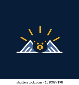 Bear Mountain Creative Animal Wildlife Vector Logo
