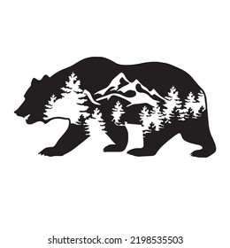 Bear Mountain Design Big Bear Walking Stock Vector (Royalty Free ...