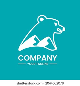 bear and mountain logo concept. line logo type. for logos, icons, symbols and signs