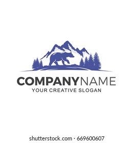 Bear Mountain Logo Vector Illustration