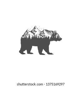 Bear Mountain Logo Vector Nature Sports 