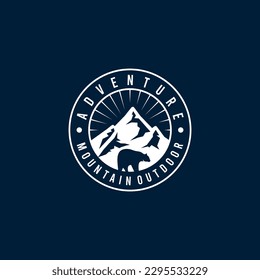 bear and mountain mascot logo, bear and landscape, outdoor	