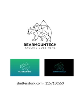 bear mountain technology logo template vector illustration download eps10