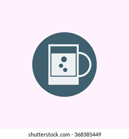 Bear mug icon on blue circle background, modern creative style