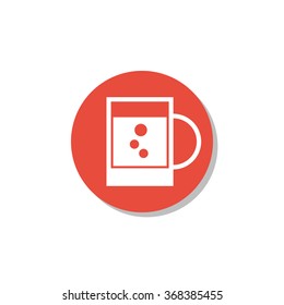 Bear mug icon on red circle background with shadow