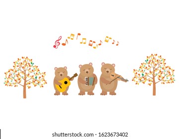 
Bear Music Band is playing instrument.