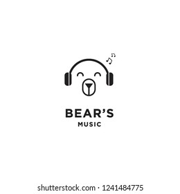 bear music logo icon template