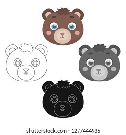 Bear muzzle icon in cartoon style isolated on white background. Animal muzzle symbol stock vector illustration.