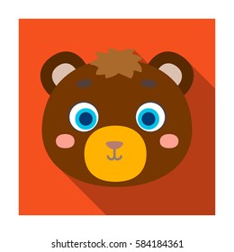 Bear muzzle icon in flat style isolated on white background. Animal muzzle symbol stock vector illustration.
