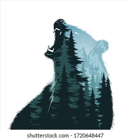 Bear, Nature conservtion Illustration animal 