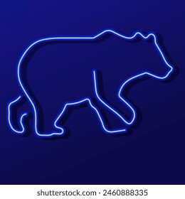 bear neon sign, modern glowing banner design, colorful modern design trend. Vector illustration.
