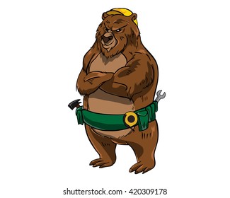Bear Occupational Character - Construction Worker