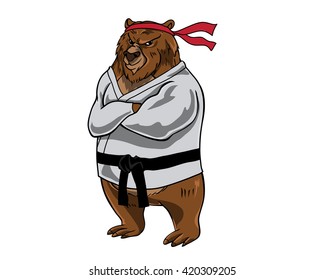 Bear Occupational Character - Karate Sensei