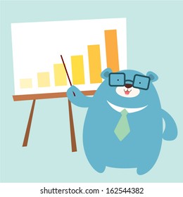 bear officer presents his graph