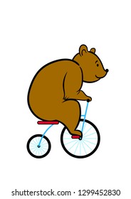 bear on a Bicycle vector illustration