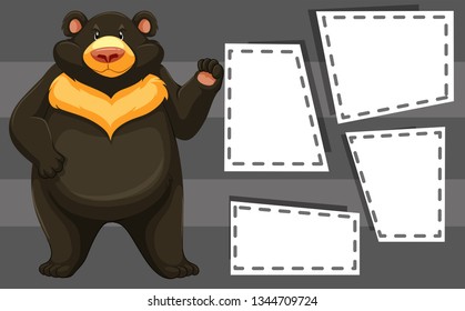 A bear on blank template illustration