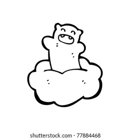 bear on cloud cartoon