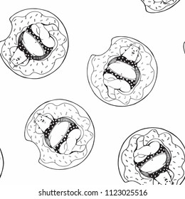 Bear on donut pool float pattern