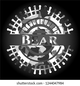 Bear on grey camouflage texture