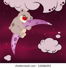 Bear on the moon cartoon